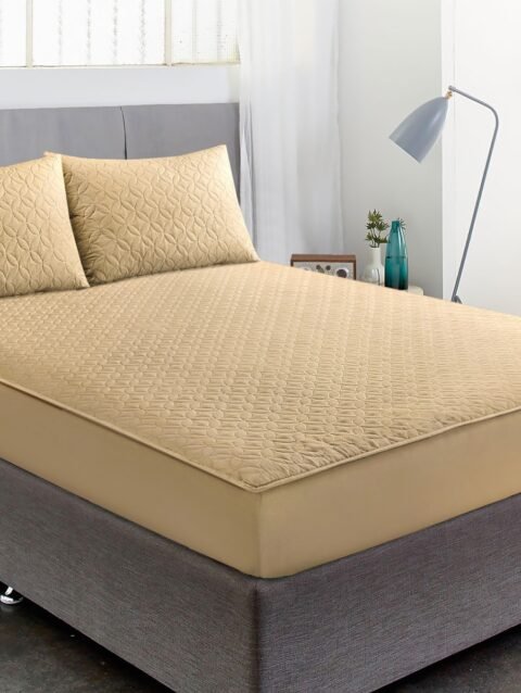 Luxury Waterproof Fitted Sheet with Pillow*dyed ( 1 Fitted sheet+ 2 Pillow )