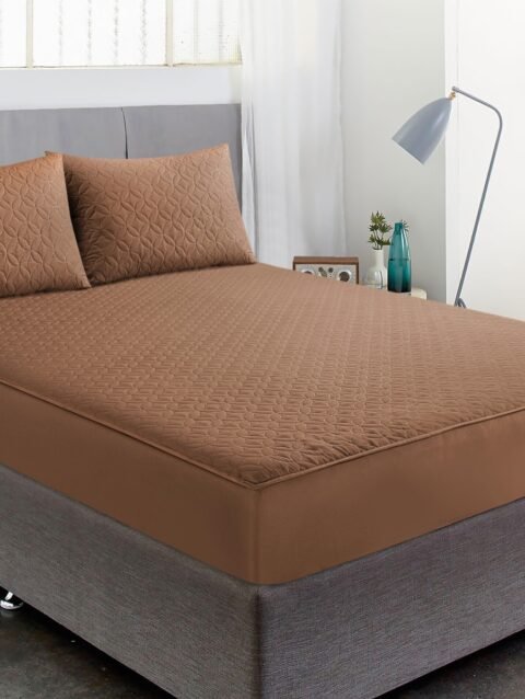 Luxury Waterproof Fitted Sheet with Pillow*dyed ( 1 Fitted sheet+ 2 Pillow )