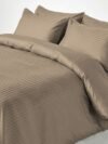 Qamash Microfiber Beige Stripes Duvet Cover Set